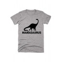MAMASAURUS Letter Dinosaur Pattern Short Sleeve Graphic Tee