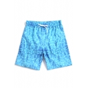 New Male Underwater Wave Beach Shorts Swim Trunks with Mesh Pockets and Liner