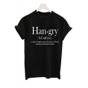 HANGRY Letter Printed Round Neck Short Sleeve Tee