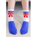 Color Block Bow Printed Ankle Sox Cute Socks