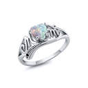 Heart Pattern Diamond Jewel Studded Slim Band Ring