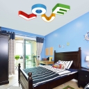 Novelty Letterine LOVE LED Flushmount Modern Fashion Children Room Acrylic Ceiling Fixture