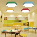 Creative Hexagon Hanging Lamp Colorful Simple Nursing Room Hallway Acrylic Suspension Light