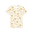 FRIENDS Letter Bear Printed Round Neck Short Sleeve Tee