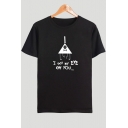I GOT MY EYE ON YOU Letter Printed Round Neck Short Sleeve Graphic Tee