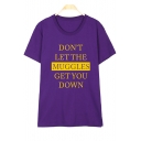 DON'T LET THE MUGGLES Letter Printed Round Neck Short Sleeve Graphic Tee