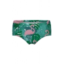 Flamingo Leaf Printed Women's Underwear Panty