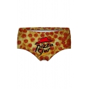 3D Pizza Letter Printed Skinny Women's Underwear Panty