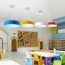 Unique Round Shade Hanging Light with Cloud Design Kindergarten Acrylic LED Lighting Fixture