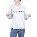 Round Neck Long Sleeve FRIENDS Letter Printed Sweatshirt