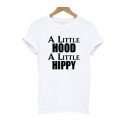 A LITTLE HOOD Letter Printed Round Neck Short Sleeve Tee