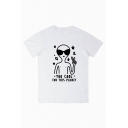 TOO COOL FOR THIS PLANET Letter Alien Printed Round Neck Short Sleeve Tee
