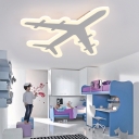 Airplane Shape Ultra-Thin Boys Room LED Ceiling Light 21.25 Inch