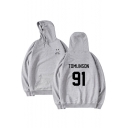 91 Letter Smile Face Printed Loose Leisure Hoodie