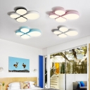 Metallic Bloom Ceiling Flush Mount Macaron Colorful Children Flushmount in White/Third Gear