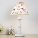 Coolie Shade Standing Table Light Bedside Living Room Fabric Shade 1 Light Table Lamp in White