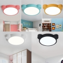 Colorful Macaron Bear Flush Light Children's Play Area Acrylic Ceiling Fixture in Warm/White