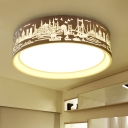 16.54'' W Modern Bedroom/Living Room Acrylic Round LED Ceiling Light