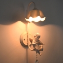 Modern Bedroom 1 Light Downlighting Angel Baby Wall Light in White Finish