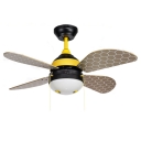 14.18'' Wide Honeybee 4 Blade Cartoon Kids Ceiling Fan with Light and Pull Chain