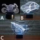 Button Switch/Usb Touch/Remote Motorbike/Car/Airplane Acrylic Night Light for Boys Bedroom