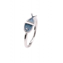 Unique Blue Fish Pattern Resizable Ring