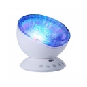 Modern Plastic Nebula Projector Night Light in Black/White/Blue