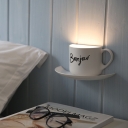 Creative Voice-Control Cup Shape Wall Night Light in White