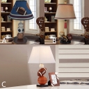 Sports Theme Tapered Table Light Fabric Single Light Decorative Table Lamp for Boys Bedroom