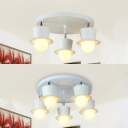 3/5 Light Ceiling Light Fixture with Round Metal Base