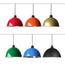 One Light Metal Dome Shade Ceiling Pendant Lamp for Dining Room(Six Colors for Choice)