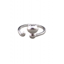 Silver Cat Pattern Resizable Ring