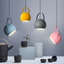 Metal Dome Suspension Light Simple Macaron Restaurant Children Room 1 Light Pendant Light