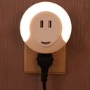 Auto Sensing Plug-in Min Wall Night Light with Socket and USB