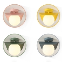 Metallic LED Ceiling Lamp with Globe Shade Macaron Colorful 1 Light Indoor Flush Mount Lighting