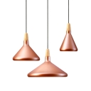Polished Copper/Silver Finish 1 Light Cafe Hanging Lamp in Modern Simple Style