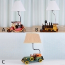 Retro Style Transportation Table Lamp Fabric 1 Head Standing Table Light for Children Bedroom