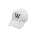 W Letter Embellished Chic Unisex Baseball Hat