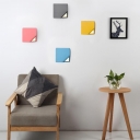 Square Wall Light Fixture Colorful Macaron Metal LED Wall Sconce for Corridor Bedroom