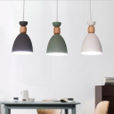 Nordic Simple Style One Light Mini Pendant for Bar and Cafe in White/Green/Grey