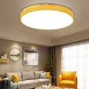 Acrylic Round Shade Flush Mount Macaron Modernism Kids Youth Bedroom Flush Ceiling Light