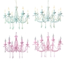 Contemporary Lighting 6/8 Light Kid Girls Ceiling Chandelier Crystal Tadpoles Chandelier Light