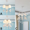 Contemporary Crystal Chandelier Angel Baby White Metal Chandelier Light with Shade