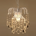 Vintage Pendant Chandelier 1 Light Crystal Ball White Crystal Pendant Lighting