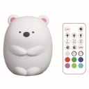 Wireless Polar Bear LED Kids Night Light in White Touch Remote Control