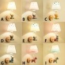 Lovely Coolie Shade Lighting Fixture with Resin Animal Decoration 1 Light Wall Sconce for Kids Baby