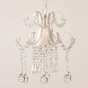 French Chandelier 1 Light Crystal Balls Hanging Pendant Light Dining Room Pendant