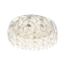 Contemporary Light Fixtures Flower Leaves Crystal Flush Mount Light for Living Room Dining Room