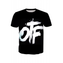 OFF Letter Printed Round Neck Short Sleeve Tee