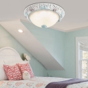 Children Room Seashell Ceiling Light Seaside Glass 1 Light Flush Mount Fixture in Warm/White